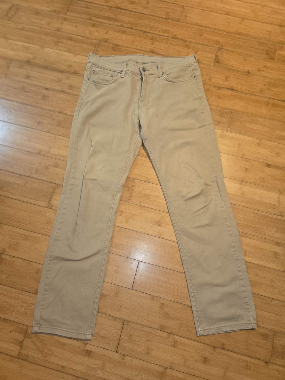 Levis 541 Jeans Mens 33x34 Beige Khaki Athletic Taper Stretch Denim Pants